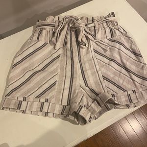 Striped Paperbag Shorts